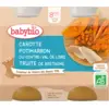 Image de Babybio Midi Pots - 8 + mois - Carotte, Potiron, Truite - BIO 2X200G