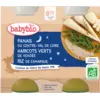 Image de Babybio Pots Dîner - 8 + mois - Panais, Haricots Verts, Riz - BIO 2X200G