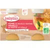 Image de Pots de fruits Babybio - 4 mois et plus - Pomme, Mirabelle - BIO 2x130 g