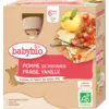 Image de Babybio Biberons de Fruits - 6 mois et plus - Pomme, Fraise, Vanille - BIO 4x90 g