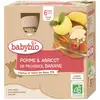 Image de Babybio Biberons Fruits - 6 mois et + - Pomme, Abricot, Banane - BIO 4x90 g
