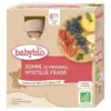 Image de Babybio Biberons Fruits - 6 mois et plus - Pomme, Myrtille, Fraise - BIO 4x90 g