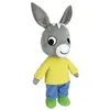 Image de Peluche Ane JEMINI Trotro - 57 cm gris avec vÃªtements jaune et bleu