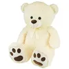 Image de Ours Creme En Peluche Avec Noeud +/- 100 Cm - Planet Pluch - Grand Ours Creme De 1 Metre, IrrÃ©sistiblement Doux.