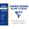 Image de Clairefontaine Pochette 12 Feuilles Dessin Ã Grain 24x32 224g Blanc