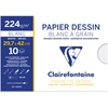 Image de Papier à dessin Blanc à Grain 224 g/m² 29.7 x 42 cm 10 pcs
