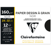 Image de Papier Dessin Noir à grain Etival Color 24 x 32 cm 160 g/m² 12 feuilles