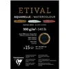 Image de Bloc Papier Aquarelle Etival Noir Grain Fin Et Torchon 300 G Sur MÂ²