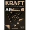 Image de Papier Kraft Double Face marron et noir 90 g/m² - A5 14.8 x 21 cm - Bloc de 60 feuilles