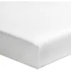 Image de Drap Housse Uni En Percale De Coton Blanc 140x200