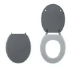 Image de WIRQUIN - 196661 - Abattant Bi-Colors Line en bois compressÃ© Couvercle Gris Anthracite Lunette Gris Clair