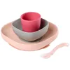 Image de Coffret Vaisselle 4 PiÃ¨ces En Silicone Pink - Beaba
