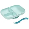 Image de Set Repas Silicone 2 PiÃ¨ces CompartimentÃ© - Blue