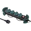 Image de Electraline 30919 Bloc Multiprises Ãtanche Professionnel avec Enrouleur Prises 16A, CÃ¢ble en Caoutchouc 4 m, H07RN-F 3G1,5 mmÂ², IP44, Vert