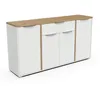 Image de ENFILADE ACCESS - 4 PORTES + 1 TIROIR - DÃCOR CHENE HAMILTON ET BLANC - L 160,7 X P 39,6 X H 85,6 CM - DEMEYERE
