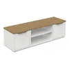 Image de BANC TV ACCESS - 2 PORTES + 1 NICHE - DÃCOR CHENE HAMILTON ET BLANC - L 134,8 X P 39,6 X H 39,1 CM - DEMEYERE