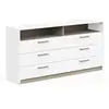 Image de Commode - WATSON - 6 tiroirs - ChÃªne Kronberg / Blanc mat - 162,7 x 39,5 x 81,1 cm - DEMEYERE