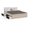Image de Lit Double en bois "Michigan" - 160 x 200 cm - Beige