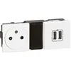 Image de Prise 2P+T et prise double USB Legrand - MosaÃ¯c - 4 modules