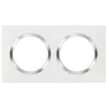 Image de Plaque carrÃ©e dooxie 2 postes finition blanc avec bague effet chrome