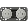 Image de Double prise composable 2P+T surface prÃ©cÃ¢blÃ©es Dooxie Legrand - Aluminium