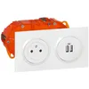 Image de KIT 2P+T/2XUSB PRECA BLANC