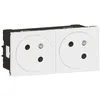 Image de Legrand 077142L Double prise de courant 2P+T Mosaic Link raccordement latÃ©ral 4mod.