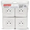Image de Lot de 4 prises de courant Surface Mosaic blanc complet avec plaque LEGRAND