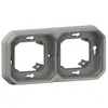 Image de Support plaque encastrÃ© 2 postes Ã©tanche gris Plexo LEGRAND