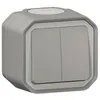 Image de Commande double interrupteur ou poussoir Plexo complet saillie gris (069715L)