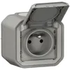 Image de Prise de courant 2P+T Plexo complet saillie gris (069731L)