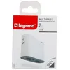 Image de Multiprise 2 prises 2P + 2 chargeurs USB-A et C Legrand blanc et gris
