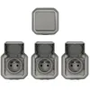 Image de Lot de 3 prises 2 pÃ´les+terre et 1 interrupteur Legrand Plexo gris