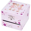 Image de Coffret Musique Cube Ballerine Raye Rose Figurine