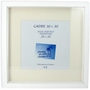 Image de Cadre Vitrine XXL Blanc + Passe-partout 40 x 40 cm
