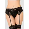 Image de Porte-jarretelles dentelle et string P5123 noir 3XL