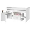 Image de Lit CombinÃ© Marcelle - Avec Bureau Et Rangements - 90 X 200 Cm - Blanc