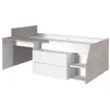 Image de Lit GISELE avec bureau et rangements inclus - 90 x 200 cm - Blanc et chÃªne