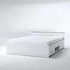 Image de Lit PABLO avec rangements - 2 tiroirs et 1 niche - 140 x 190 cm - Coloris : blanc