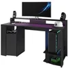 Image de PARISOT Bureau gaming LED - Grande zone de jeu - Noir - L 152 x P 61,5 x H 86,7 cm - GAMING