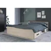 Image de Lit PABLO avec rangements - 2 tiroirs et 1 niche - 140 x 190 cm - Coloris : chÃªne