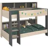 Image de Lits superposÃ©s enfant - DÃ©cor Chene Jackson et Gris Ombre - Sommiers inclus - 2 x 90 x 200 cm - JIM