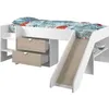 Image de PARISOT SLIDE - Lit toboggan enfant - DÃ©cor Blanc et ChÃªne Jackson - Sommier inclus - 90 x 200 cm