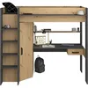 Image de PARISOT Lit combinÃ© mezzanine enfant - DÃ©cor chÃªne et gris - Sommier inclus - 90 x 200 cm - HIGH