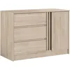 Image de Commode 3 Tiroirs Et 1 Porte Effet Bois
