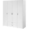 Image de ARMOIRE VARIA - DÃCOR BLANC - 4 PORTES BATTANTES + 2 TIROIRS - L 160 X H 185 X P 51 CM - PARISOT