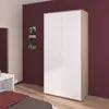 Image de Armoire de chambre - AALBORG - Blanc / ChÃªne - 2 portes - 100 x 50,2 x 204,3 cm