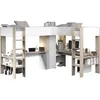Image de Lit mezzanine double effet bois clair et blanc
