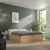 Image de Lit coffre effet bois 140 x 190 cm
