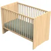 Image de Lit BÃ©bÃ© 120 X 60 Avec TÃªtes De Lit Arrondies En Bois DÃ©cor ChÃªne Miel